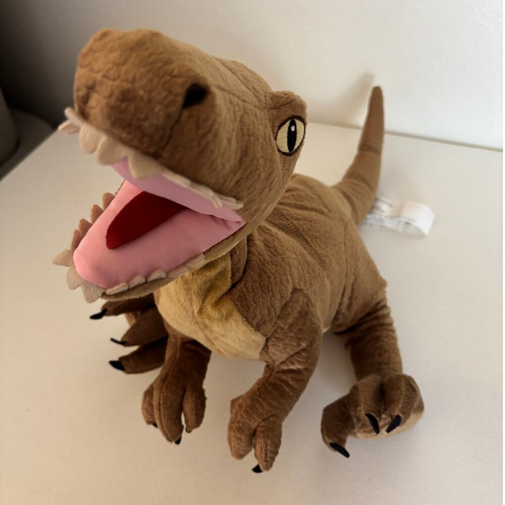 IKEA Jattelik Velociraptor Brown Dinosaur 17" Plush Stuffed Animal